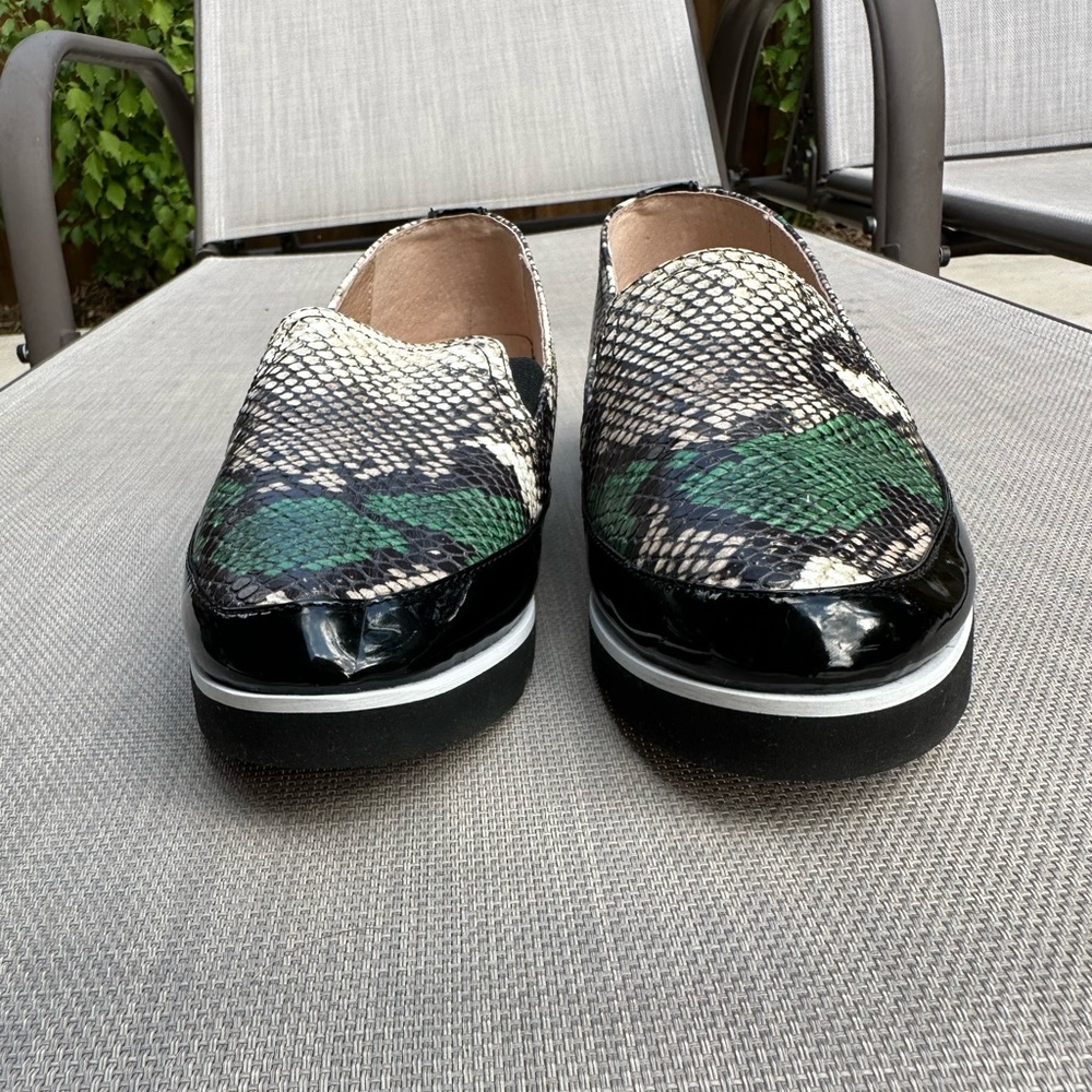 Donald Pliner Python Pattern Leather Slip Ons. Si… - image 3